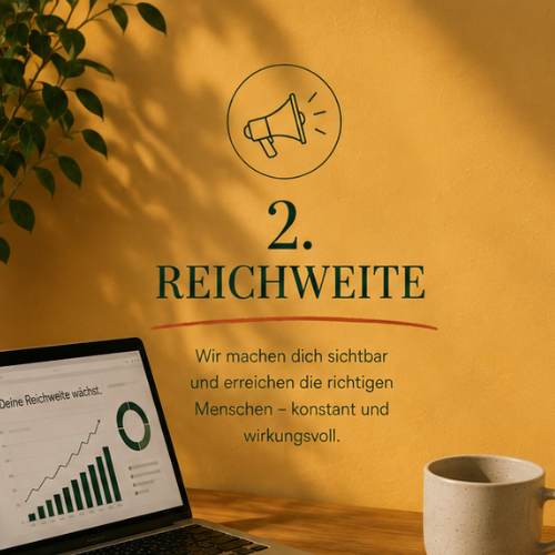 Grafik Baustein 2: Reichweite – sichtbar werden und die richtigen Menschen erreichen